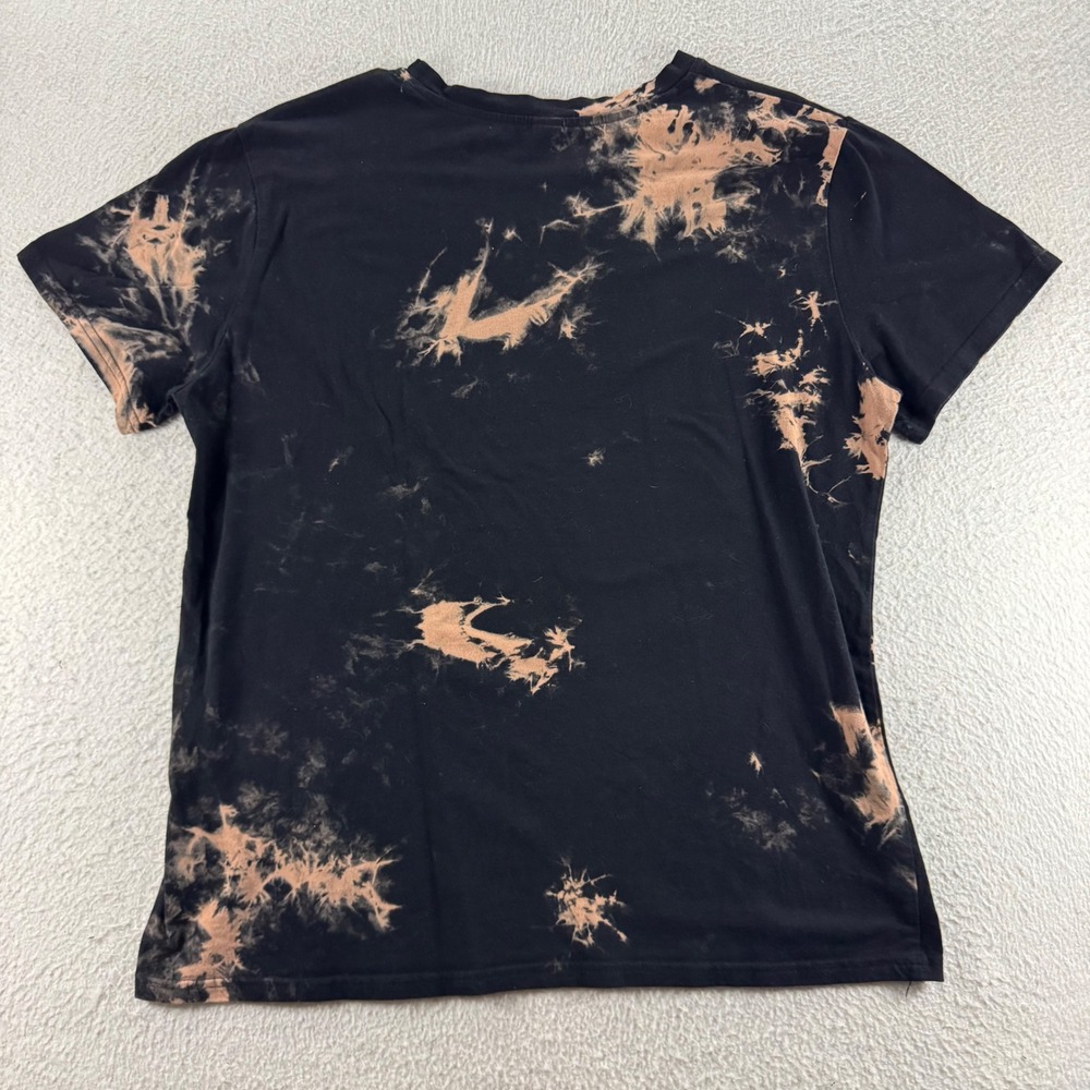 ROMWE Black Los Angeles California Tie Dye Bleach Graphic T Shirt Size Large - Picture 2 of 8
